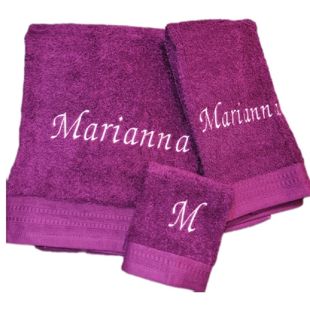 Personalized Embroidered Bath Towel Set